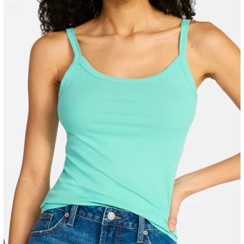 Women's No Boundaries ribbed cami top tank size XXL (20) Verdant Jade